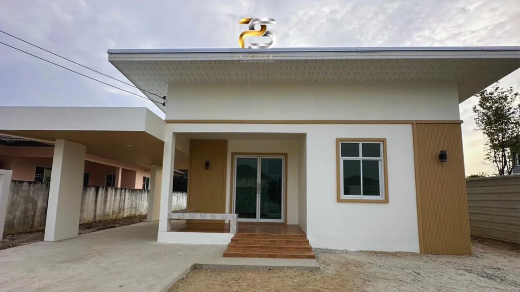 ผลงานสร้างบ้านชั้นเดียวสไตล์โมเดิร์น อำเภอท่ามะกา จังหวัดกาญจนบุรี